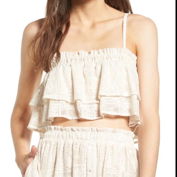 Tularosa Tops - Tularosa Stella ruffle crop top